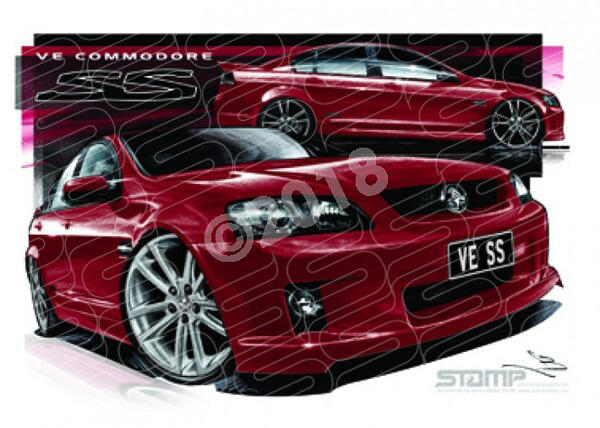 Holden Commodore VE SS RED PASSION 20 A3 FRAMED PRINT (HC316B)
