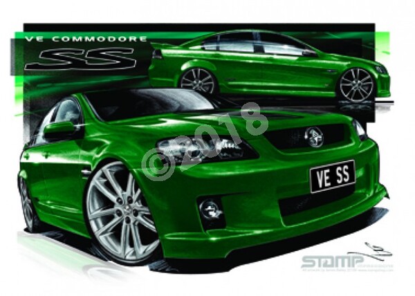 Holden Commodore VE SS POISON IVY STRIPE & 20 A3 FRAMED PRINT (HC317C)