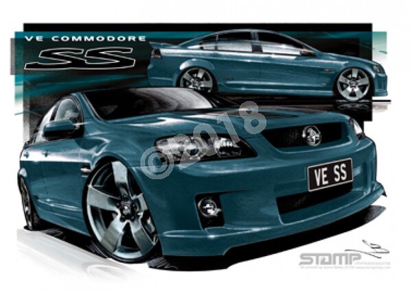 Holden Commodore VE SS KARMA STRIPE A3 FRAMED PRINT (HC318A)