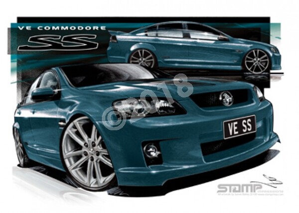 Holden Commodore VE SS KARMA STRIPE & 20 A3 FRAMED PRINT (HC318C)