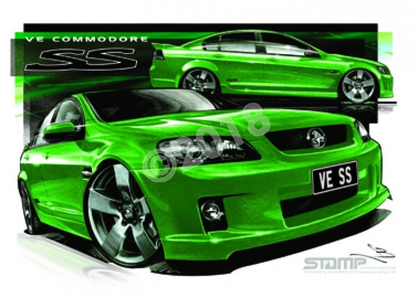 Holden Commodore VE SS ATOMIC A3 FRAMED PRINT (HC319)
