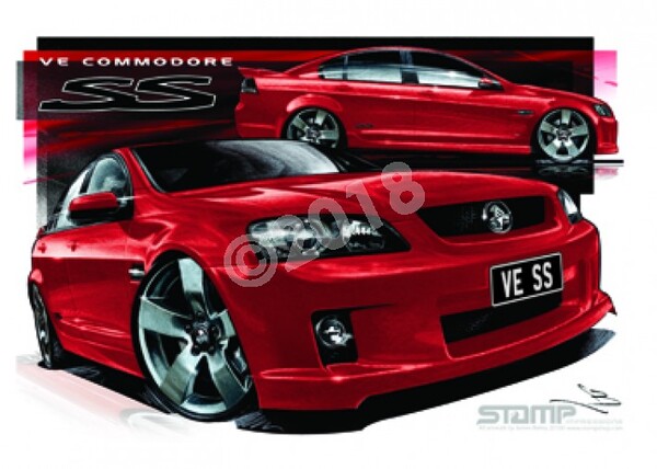Holden Commodore VE SS REDHOT A3 FRAMED PRINT (HC320)