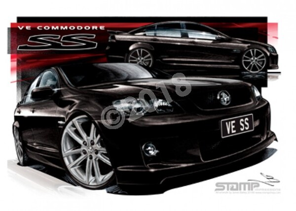 Holden Commodore VE SS PHANTOM STRIPE & 20 A3 FRAMED PRINT (HC321C)