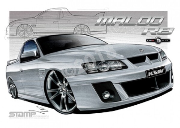 HSV Maloo VZ VZ MALOO R8 UTE QUICKSILVER A3 FRAMED PRINT (V102)