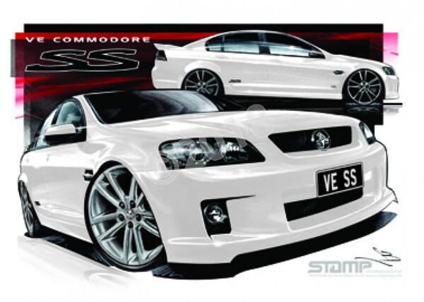 Holden Commodore VE SS HERON 20 A3 FRAMED PRINT (HC323B)