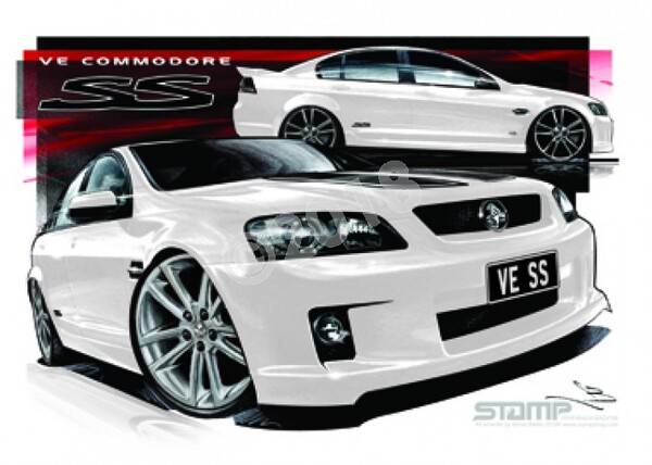 Holden Commodore VE SS HERON STRIPE & 20 A3 FRAMED PRINT (HC323C)