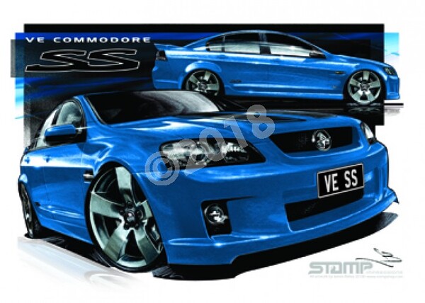 Holden Commodore VE SS VOODOO STRIPE A3 FRAMED PRINT (HC324A)