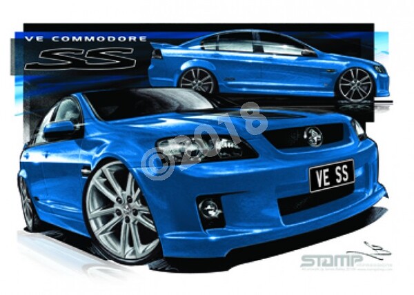 Holden Commodore VE SS VOODOO STRIPE & 20 A3 FRAMED PRINT (HC324C)