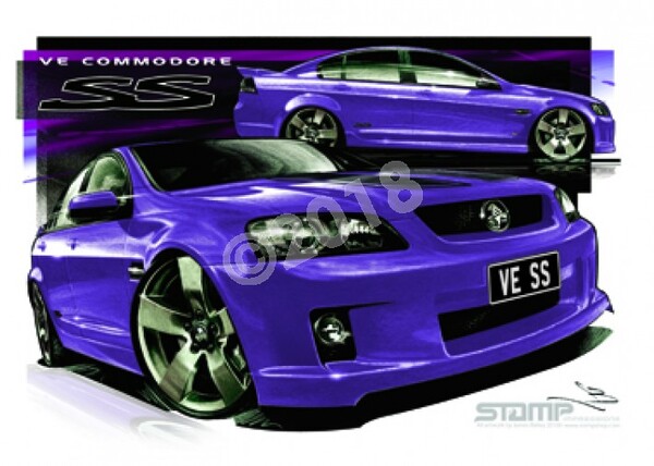Holden Commodore VE SS MORPHEOUS STRIPE A3 FRAMED PRINT (HC325A)
