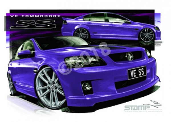 Holden Commodore VE SS MORPHEOUS STRIPE & 20 A3 FRAMED PRINT (HC325C)