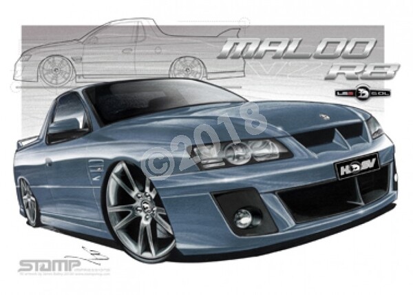 HSV Maloo VZ VZ MALOO R8 UTE ODYSSEY GREY A3 FRAMED PRINT (V103)