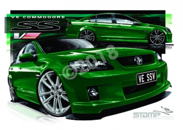 Holden Commodore VE SSV POISON IVY 20 A3 FRAMED PRINT (HC327B)