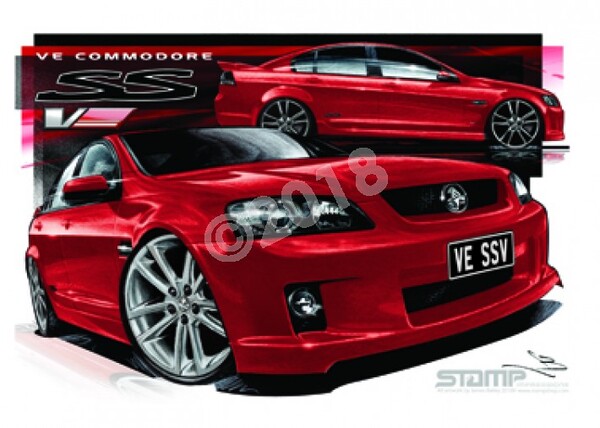 Holden Commodore VE SSV REDHOT 20 A3 FRAMED PRINT (HC328B)