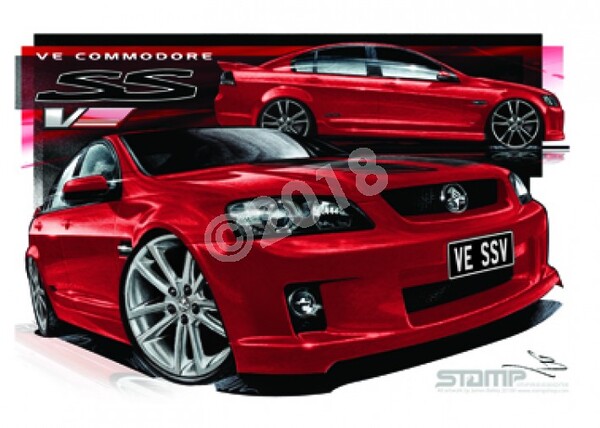Holden Commodore VE SSV REDHOT STRIPE & 20 A3 FRAMED PRINT (HC328C)