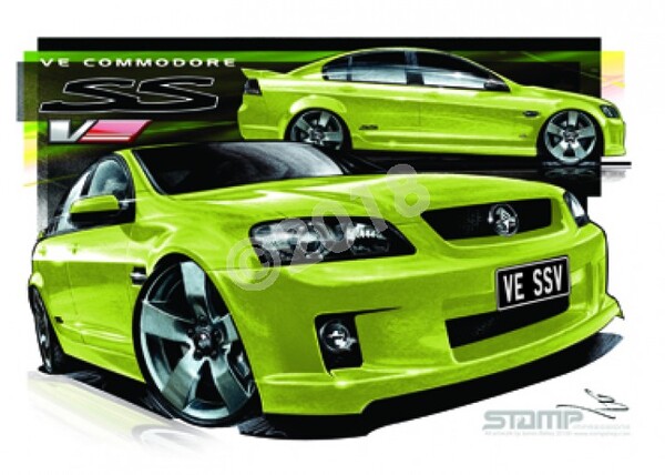 Holden Commodore VE SSV CRUNCH A3 FRAMED PRINT (HC330)