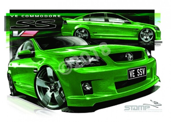 Holden Commodore VE SSV ATOMIC A3 FRAMED PRINT (HC333)