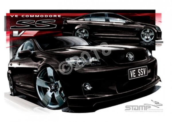 Holden Commodore VE SSV PHANTOM STRIPE A3 FRAMED PRINT (HC334A)