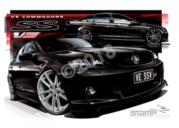 Holden Commodore VE SSV PHANTOM STRIPE & 20 A3 FRAMED PRINT (HC334C)