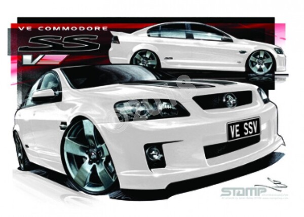 Holden Commodore VE SSV HERON STRIPE A3 FRAMED PRINT (HC336A)
