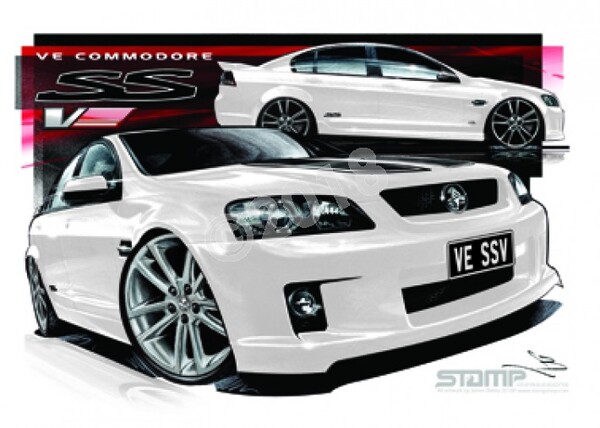 Holden Commodore VE SSV HERON STRIPE & 20 A3 FRAMED PRINT (HC336C)
