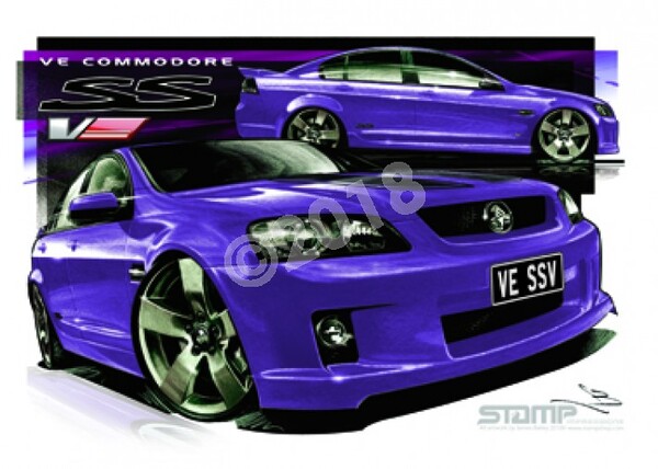 Holden Commodore VE SSV MORPHEOUS STRIPE A3 FRAMED PRINT (HC338A)
