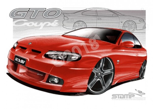 HSV Coupe GTO COUPE STING RED A3 FRAMED PRINT (V108)