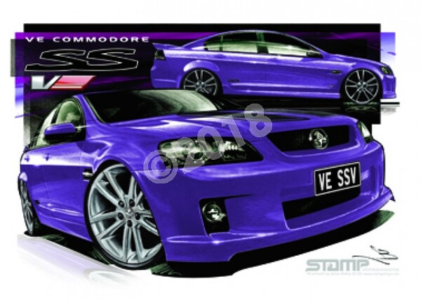 Holden Commodore VE SSV MORPHEOUS STRIPE & 20 A3 FRAMED PRINT (HC338C)