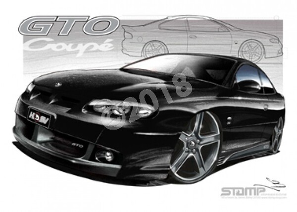 HSV Coupe GTO COUPE PHANTOM BLACK A3 FRAMED PRINT (V109)