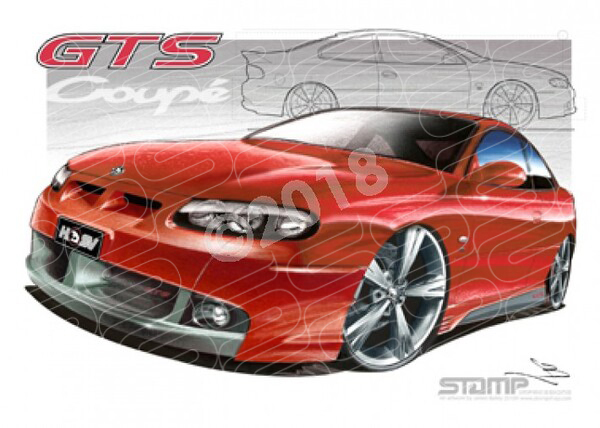 HSV Coupe GTS COUPE STING RED A3 FRAMED PRINT (V111)