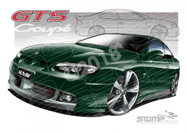 HSV Coupe GTS COUPE RACING GREEN A3 FRAMED PRINT (V113)