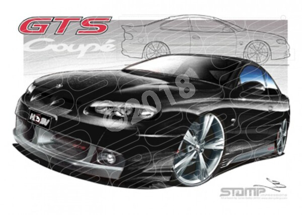 HSV Coupe GTS COUPE PHANTOM BLACK A3 FRAMED PRINT (V114)