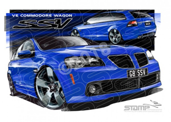 Holden Commodore VE SSV G8 WAGON VOODOO A3 FRAMED PRINT (HC364)