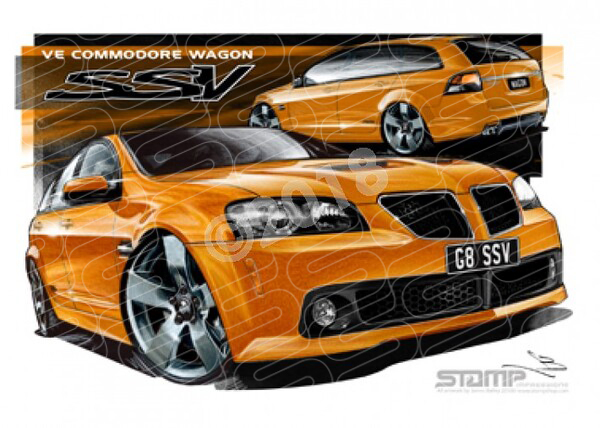 Holden Commodore VE SSV G8 WAGON WILD FIRE A3 FRAMED PRINT (HC367)