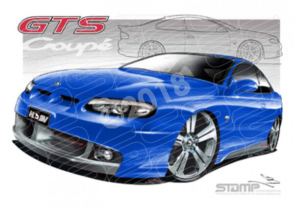 HSV Coupe GTS II COUPE IMPULSE BLUE A3 FRAMED PRINT (V115)