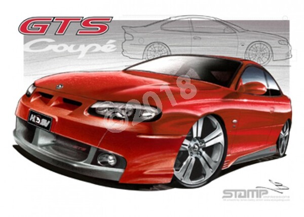 HSV Coupe GTS II COUPE STING RED A3 FRAMED PRINT (V118)