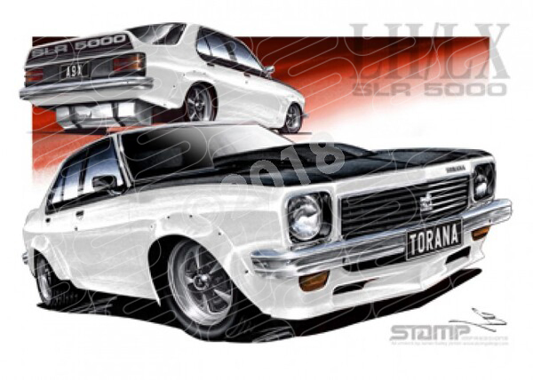 HOLDEN TORANA SLR 5000 A9X COTILLION WHITE A3 FRAMED PRINT (HC50)