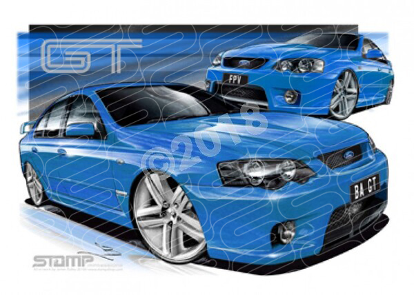FPV BA GT BA GT BLUE PRINT A3 FRAMED PRINT (FV003X)