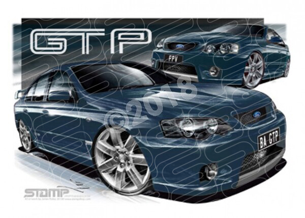 FPV BA GT BA GT-P BLUE PEARL A3 FRAMED PRINT (FV010CX)