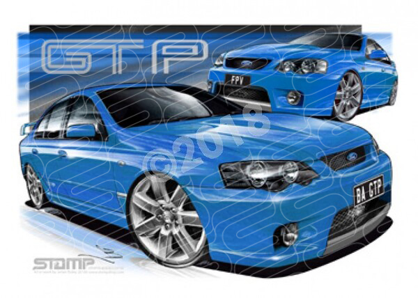 FPV BA GT BA GT-P BLUE PRINT A3 FRAMED PRINT (FV010DX)