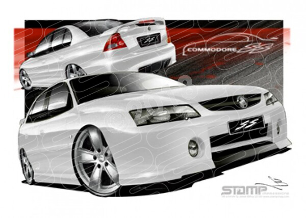 Holden Commodore VY VY SS HERON WHITE A3 FRAMED PRINT (HC25)