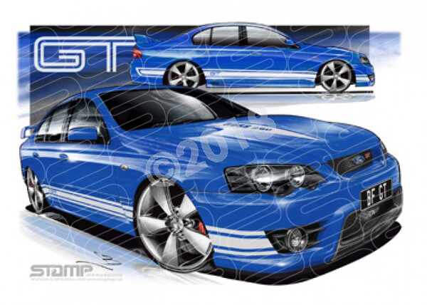 FPV BF GT BF GT CONQUER WHITE STRIPES A3 FRAMED PRINT (FV026F)