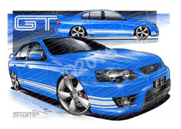 FPV BF GT BF GT SHOCKWAVE WHITE STRIPES A3 FRAMED PRINT (FV026M)