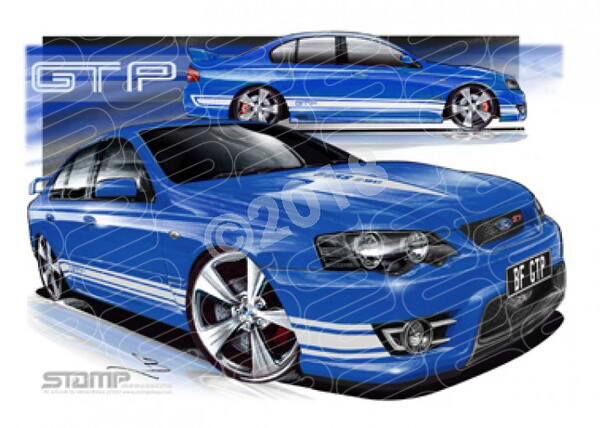 FPV BF GT BF GT-P CONQUER WHITE STRIPES A3 FRAMED PRINT (FV031C)