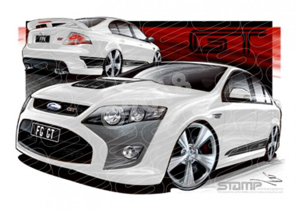 FPV FG GT FG GT WINTER WHITE BLACK STRIPES A3 FRAMED PRINT (FV078)