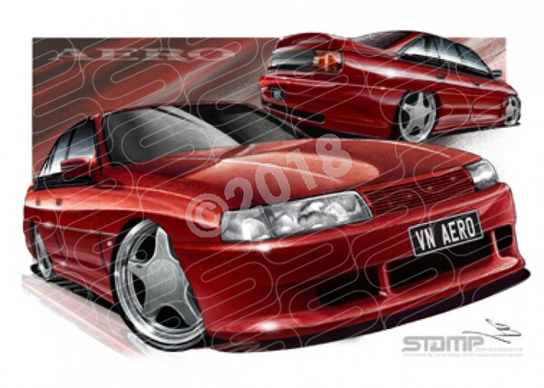 HDT AERO VN COMMODORE RED A3 FRAMED PRINT (HC34)
