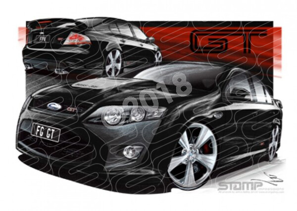 FPV FG GT FG GT SILHOUETTE A3 FRAMED PRINT (FV085X)