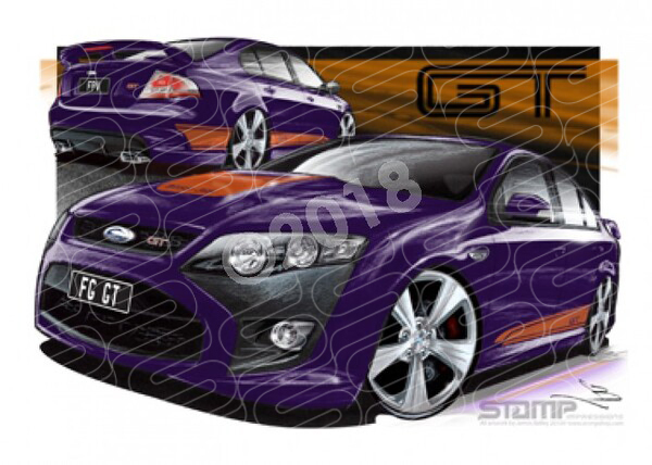 FPV FG GT FG GT VIPER ORANGE STRIPES A3 FRAMED PRINT (FV086)