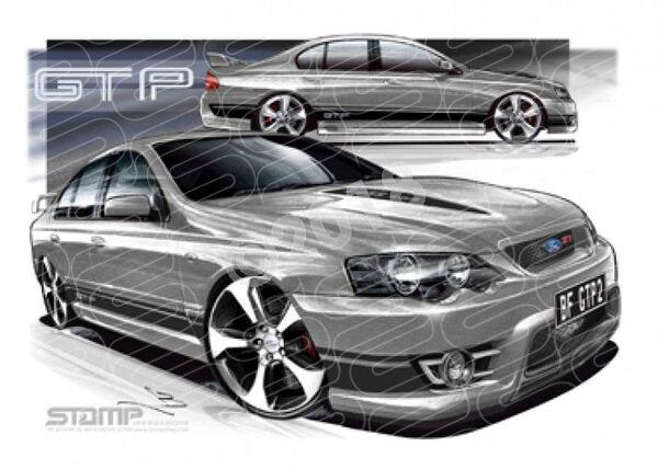 FPV BF GT BF GT-P II MECURY BLACK STRIPES A3 FRAMED PRINT (FV150)