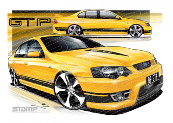 FPV BF GT BF GT-P II RAPID BLACK STRIPES A3 FRAMED PRINT (FV156)