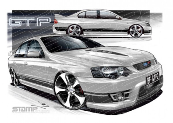 FPV BF GT BF GT-P II LIGHTNING STRIKE BLACK STRIPES A3 FRAMED PRINT (FV157)